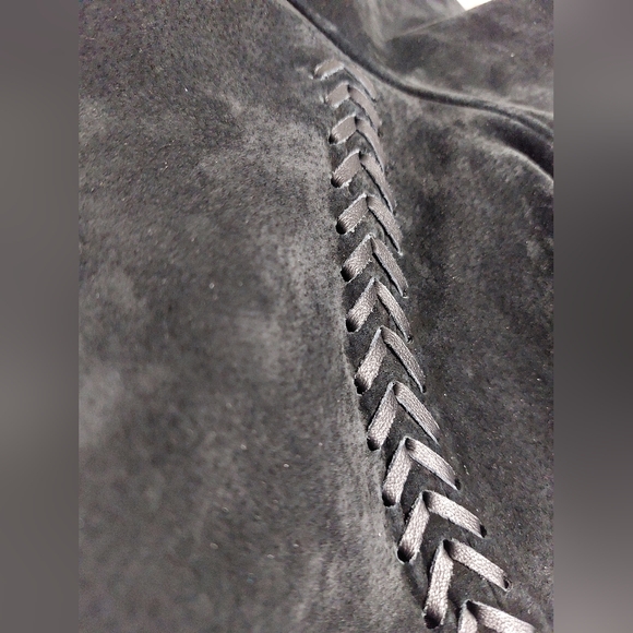 SOLD Black Suede Leather Blazer In Perfect Condition - Medium - Picture 6 of 8